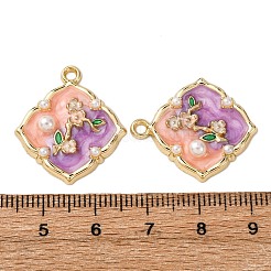 Подвески из эмалевого сплава легкого золота&nbsp;ENAM-B028-02KCG-02