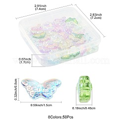 50шт. набор из 8-х прозрачных гальванических стеклянных бусин GLAA-FS0002-39