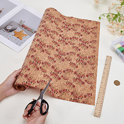 Пробковая ткань с узором розы&nbsp;DIY-WH0504-850