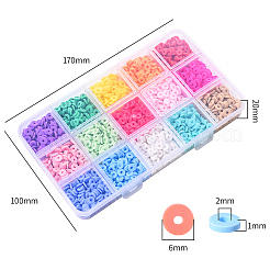 2250шт 15 цвета бусины из полимерной глины ручной работы CLAY-YW0001-26A