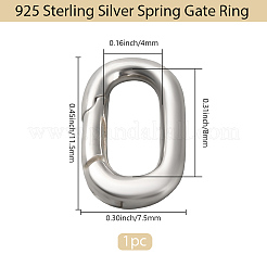 1 Stück: 925 Spring Gate-Ringe aus Sterlingsilber&nbsp;STER-BBC0008-50D