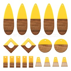 20 pz 5 ciondoli in resina e legno di noce in stile&nbsp;RESI-LS0001-46