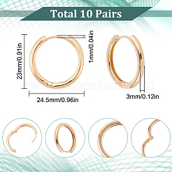 10 пара латунных серег-колец Huggie Hoop&nbsp;EJEW-SC0001-59