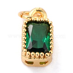 Ciondoli in vero ottone placcato oro 18k con zirconi cubici intarsiati&nbsp;ZIRC-L100-075G-02