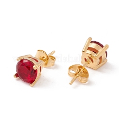 6 пара плоских круглых серег из кубического циркония EJEW-G291-04B-M