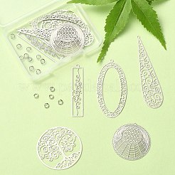 10шт 5 стильные латунные филигранные подвески&nbsp;KK-YW0001-49