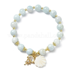 Natürliche aquamarine Perlenarmbänder&nbsp;BJEW-JB14149-02