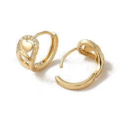 Серьги-кольца из латуни с микропаве из кубического циркония&nbsp;EJEW-L271-05KCG-03