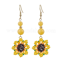 Стекло бисер болтающиеся серьги&nbsp;EJEW-MZ00328