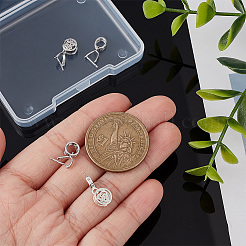 スターリングシルバーのアイスピックピンチベイル4個、4つのスタイル  s925スタンプあり  プラチナ＆シルバー  13~15x2~7mm  穴：3.5~4.8x1.7~4.8mm  ピン：0.6~0.8mm  1個/スタイル&nbsp;STER-PH0001-44