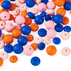 90 pièce de perles focales en silicone rondes et rondelles&nbsp;SIL-TA0003-57A
