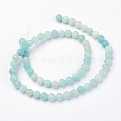 Круглые бусы из амазонита из натуральных цветов G-L374-03-6mm