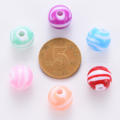 Непрозрачные полосатые акриловые бусины MACR-S373-27A