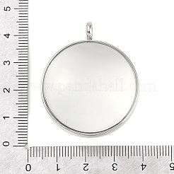 304ステンレススチールロケットペンダント  ガラスと  フラットラウンドのチャーム  ステンレス鋼色  41x34x17mm  穴：5mm&nbsp;STAS-S132-15P-01