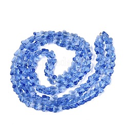 透明ガラスビーズ連売り  蝶  多面カット  コーンフラワーブルー  6x8x4~4.5mm  穴：0.9~1mm  約97~102個/連  22.64~24.61インチ（57.5~62.5cm）&nbsp;GLAA-Q118-01A-B03