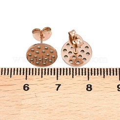 Фурнитура для сережек-гвоздиков из нержавеющей стали 304 с ионным покрытием (IP).&nbsp;STAS-P434-06C-RG