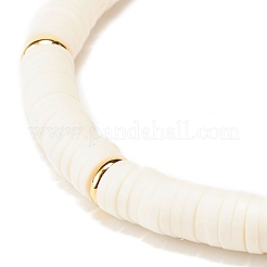 Эластичный браслет из бисера хейши из полимерной глины со столбиком из синтетического гематита BJEW-JB07606