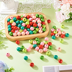 240шт 6 цвета натуральные деревянные бусины WOOD-TA0002-74E