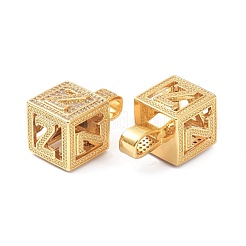 Pendentifs alphabet laiton micro pavé clair zircone cubique&nbsp;ZIRC-O045-01G-Z