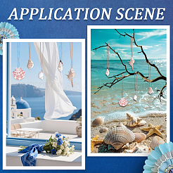 20個 5スタイル 天然シェル ビッグペンダント  貝殻の形のチャーム  5mのアースカラーのジュートコード付き  貝殻色  プラチナ  28~79x21~66mm  穴：1~2mm&nbsp;BSHE-BM0001-01