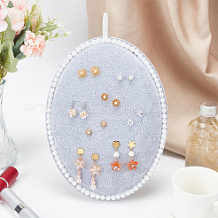 Овальные деревянные изогнутые бархатные стойки для серег с наклоном назад&nbsp;EDIS-WH0029-44A-01