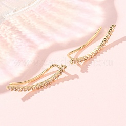 Pendientes trepadores de latón con circonitas cúbicas engastadas&nbsp;LS-KK-CBAA351-15G-01