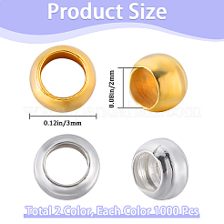 2000 шт. 2 цвета латунные обжимные бусины KK-SP0001-83