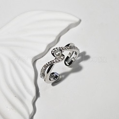 Крест латунный микропаве прозрачный кубический цирконий с пластиковым жемчугом манжетные кольца для женщин FS-WG3432A-01