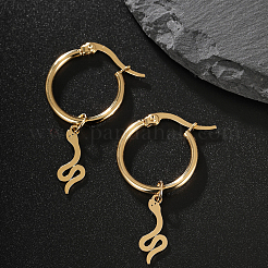 Модные ретро-повседневные серьги-кольца из нержавеющей стали в форме змеи 201&nbsp;AH0980