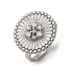 Латунные микро проложить манжеты кольца кубического циркония RJEW-D323-05P