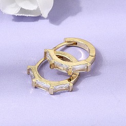 Boucles d'oreilles créoles en laiton pavé de zircones cubiques&nbsp;EJEW-G471-09G-01