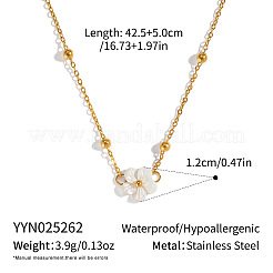 Minimalistische natürliche weiße Muschelblumenanhänger 304 Edelstahlkette Halsketten für Frauen&nbsp;LS-CE9566