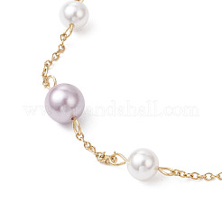 Ожерелья из круглой ракушки и цепочек из нержавеющей стали 304 ручной работы&nbsp;NJEW-JN05301-02