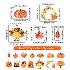 56 шт. 14 стиля подвески из сплава и эмали на тему Дня благодарения&nbsp;ENAM-SC0006-80