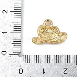 合金エナメルチャーム  カウボーイハットのチャーム  ゴールドカラー  ピンク  11.5x16.5x2.5mm  穴：1.8mm  10個/セット&nbsp;LS-FIND-M080-01A-G01