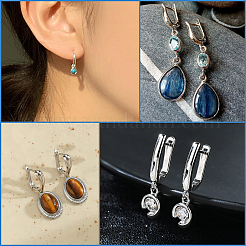 2 пара 925 сережек-колец из стерлингового серебра STER-BBC0007-13