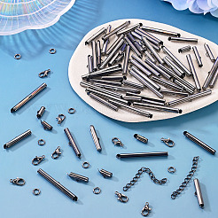 560 pièces 10 styles glissière de fer sur les tubes de fermoir d'extrémité&nbsp;DIY-TA0015-91