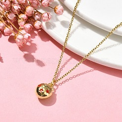 Ожерелье с подвеской из сплава и эмали в форме кошки&nbsp;NJEW-JN04613-01