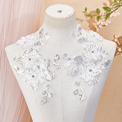 2 Stück 2 Stile 3D-Blumen-Polyester-Stickerei zum Aufnähen&nbsp;DIY-CY0001-03A