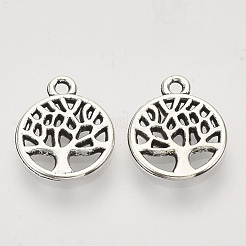 Pendentifs en alliage de style tibétain&nbsp;TIBEP-T009-25AS-RS