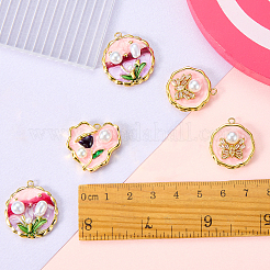 6 pz 3 stili pendenti in ottone smaltato&nbsp;KK-SZ0006-59