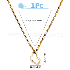 Подвеска в форме сердца из нержавеющей стали 304 для женщин NJEW-HS00016