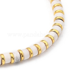 Braccialetti di perline elastici naturali di howlite&nbsp;BJEW-JB05496-01