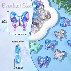 20шт УФ-покрытие Радужные переливающиеся акриловые бусины&nbsp;OACR-YW0003-36