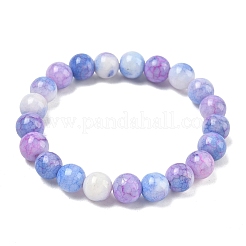 Женские эластичные браслеты из непрозрачного стекла толщиной 10 мм с кракелюрными бусинами&nbsp;BJEW-PH01823-05