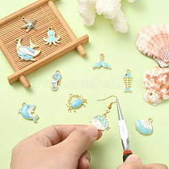 50шт 10 стиля подвески из сплава с эмалью&nbsp;ENAM-CJ0005-38