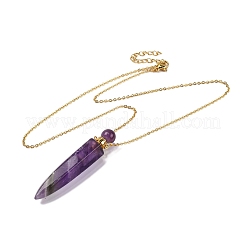 Colliers avec pendentif en forme de bouteille de parfum en améthyste naturelle&nbsp;G-B089-02G-08