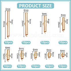 90 шт. 9 стиля латунные застежки-задвижки на концах трубок KK-WR0001-37G