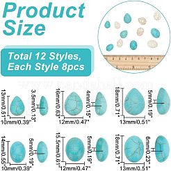 96 cabochon synthétique teinté turquoise&nbsp;G-AR0005-55