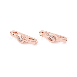 Crémaillère placage laiton pavé clair zircone cubique connecteur breloques&nbsp;LS-KK-G433-04RG